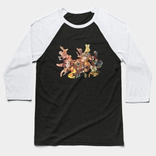 Abstract Gold Collage Baseball T-Shirt